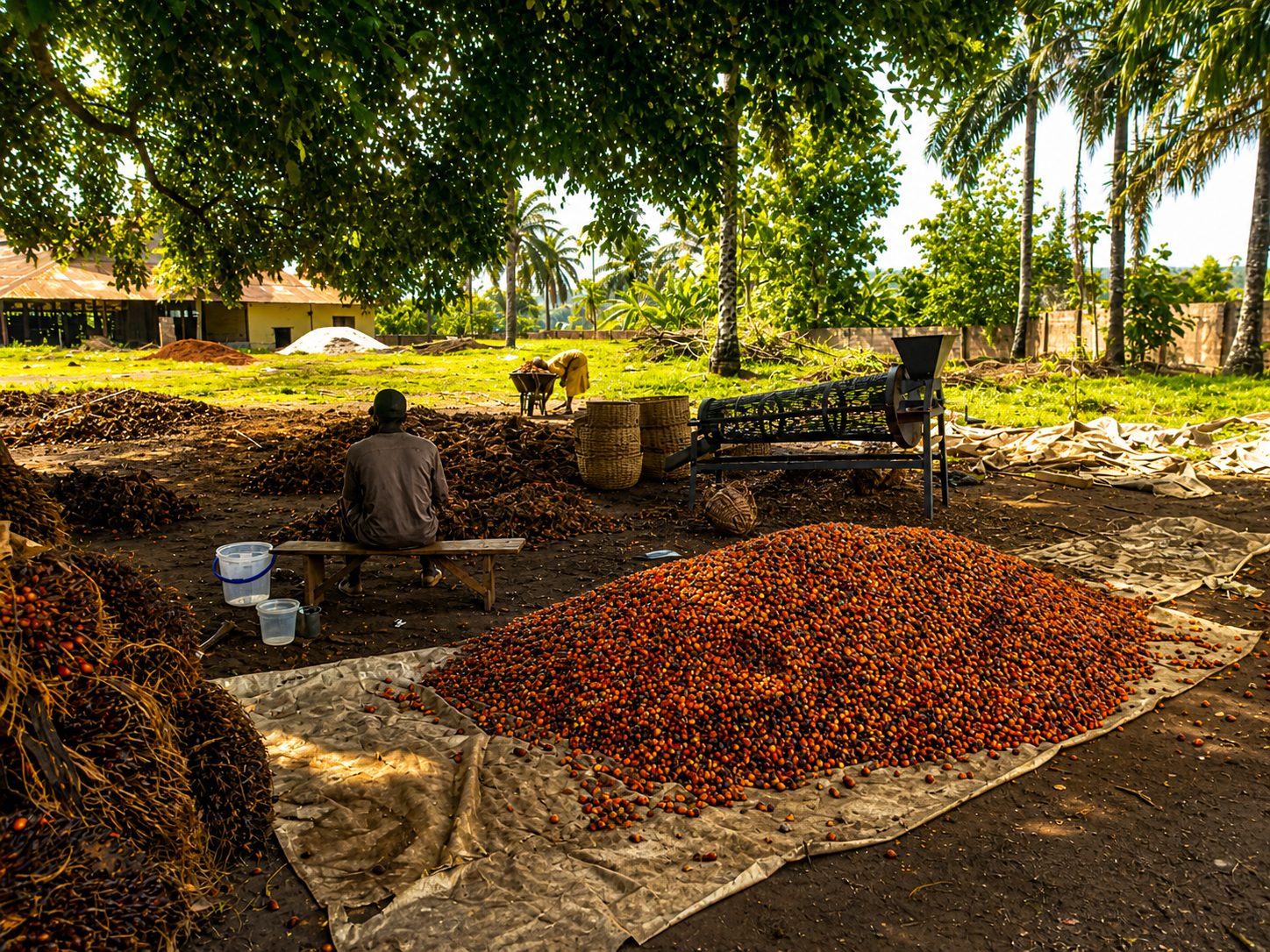 Palm fruit harvest from an EcoTrace farm